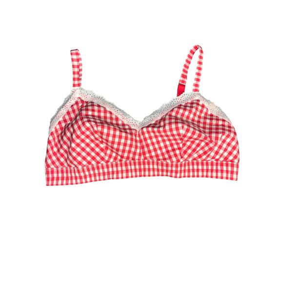 Colsie Red Gingham Woven Bralette - Size XXL - Picture 3 of 3